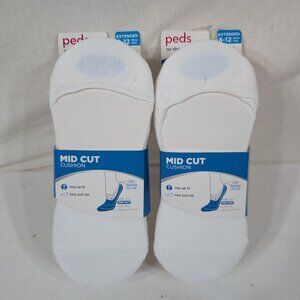 Women's PEDS no show liner socks White - 12 Pairs